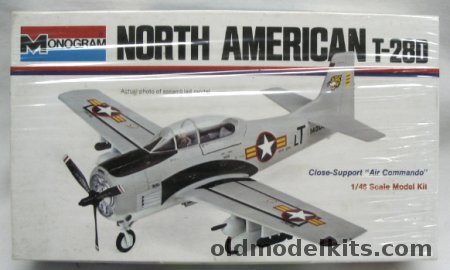 Monogram 1/48 North American T-28D Close Support Aircraft - USAF or South Vietnam Air Force - White Box Issue, 6805 plastic model kit